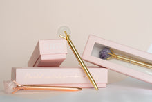 Load image into Gallery viewer, Clear Quartz Crystal Gold Affirmation Pen