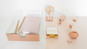 Rose Gold Acrylic Desk Set