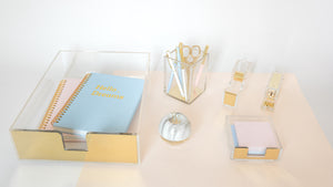 Gold Acrylic Desk Set