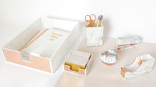 Load image into Gallery viewer, Rose Gold &amp; Marble Acrylic Desk Set