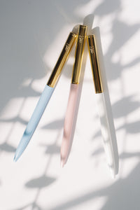 Two Tone Ballpoint Pens (white & gold pen)