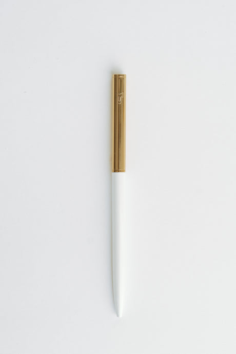 Two Tone Ballpoint Pens (white & gold pen)